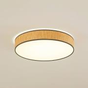 Lindby LED taklampa Jutis, beige, sjögräs, Ø 50 cm