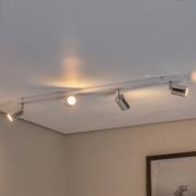 HELAM Taklampa Tune II, vit/krom, metall, 4-ljus, långsträckt