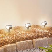 Lindby Smart LED markspotlight Nycta, RGB, Tuya, uppsättning om 3