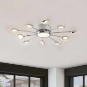 Lindby Förkromad taklampa med LED Meru, CCT