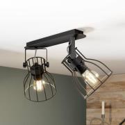 TK Lighting Taklampa Alano, svart, 2 lampor