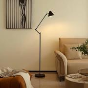 Lucande golvlampa Phina, svart/vit, justerbar, E27