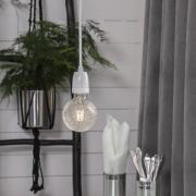 STAR TRADING E27-uttag Glaze med kabel, vit