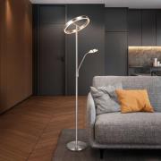 Trio Lighting LED-golvlampa Willis, nickel, höjd 180 cm, metall CCT-di...