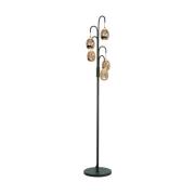 HighLight Golvlampa Golden Egg svart/amber 165 cm 5 lampor metall/glas