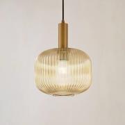 Lindby hänglampa Doroteo, 25 cm, 1 lampa, bärnstensfärgad, glas