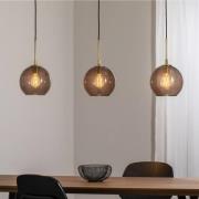 Argon Dulce hänglampa, rökgrå/svart, glas, 3 lampor