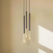 Euluna Thalassa pendellampa 3 lampor G9 svart/krom rund