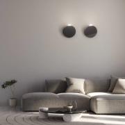 Fabbian LED-vägglampa Akoya, antracit, 3000K, dimbar