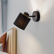 Argon Vägglampa Suerte, svart/guld, 1 lampa, textil, stål