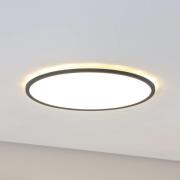 TK Lighting Aqua LED-panel, Ø 50 cm, svart, metall/plast, CCT dimbar