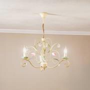 Luminex Ljuskrona Florina med blommönster, 3 lampor