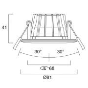 Sylvania inbyggnadslampa Obico 68, svart, IP65, CCT, dimbar