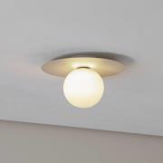 TK Lighting Pixie taklampa, beige, glas, Ø 25 cm, klot, G9