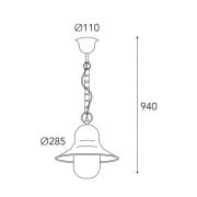 Moretti Luce Utomhushänglampa Campanula 2094, antik mässing, Ø 29 cm, ...