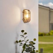 Lindby utomhusvägglampa Daaje, guldfärgad, 16 cm, aluminium