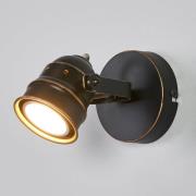 Lindby spotlight till vägg Leonor, svart, metall, 1 lampa, 9,5 cm