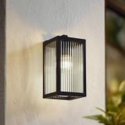 Lindby utomhusvägglampa Bolgar, svart, metall, glas, 15 cm