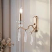 Avonni Vägglampa Elizabeth, höjd 30 cm metall/kristall guld antik