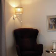 Duolla Vägglampa Jute, brun/vit, tyg, läslampa