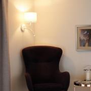 Duolla Roller vägglampa, tyg, vit/beige, läslampa