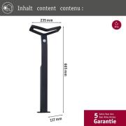 Paulmann Smart väglampa med sensor Alara, RGBW antracit IP44