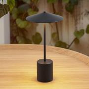 Lindby LED uppladdningsbar bordslampa Ayva, svart, aluminium, IP44