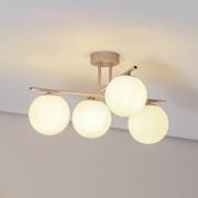 Domiluce Aurora taklampa, beige, Ø 50 cm, 4 lampor, glas, E14