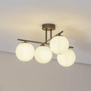 Domiluce Aurora taklampa, brun, Ø 50 cm, 4 lampor, glas, E14