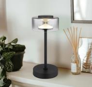 Globo Belinda LED-bordslampa, rökgrå, höjd 33 cm, metall
