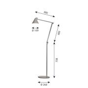 Louis Poulsen NJP LED-golvlampa 3 000 K ljusgrå