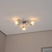 ONLI Lancia taklampa, elfenbensfärgad, 3 lampor, järn, glas