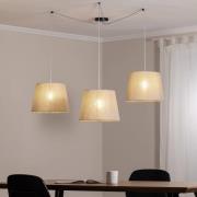 EMIBIG LIGHTING Ascot pendellampa, beige, tyg, 3 lampor, decentraliser...