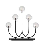 Markslöjd Ljusstake Enys, svart/klar, järn/glas, 5 lampor, LED