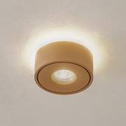 Arcchio LED-taklampa Rotari, brun, upp och ner