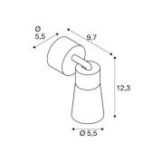SLV taklampa Puri 2.0 Cone, grå, Ø 5 cm, metall