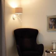 Duolla Roller vägglampa, bouclé, vit/kräm, läslampa