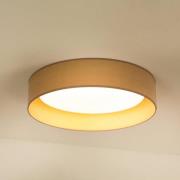 Duolla LED-taklampa Plafond, sammet, beige/guld, tyg, Ø 45 cm,3-stegs