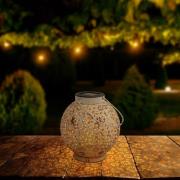 Näve LED-solcellslampa 52854, vit, metall, 20 cm, IP44, 2-pack