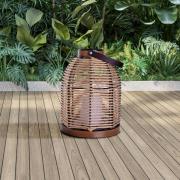 Näve LED-solcellslampa Korbinian, brun, höjd 29 cm, IP44, lykta