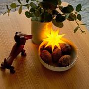 STERNTALER LED-stjärna, gul, Ø 11 cm, 9-taggig, IP44 batteri