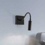 Argon Vägglampa Ojos, svart, läslampa, justerbar, 33 cm, G9