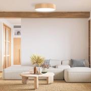 TEMAR LIGHTING Taklampa Cleo DR800, pinjeträ, Ø 80 cm, 6 lampor, E27