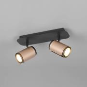 Trio Lighting Takspotlight Gillan, kaffe, 2 lampor, metall, GU10