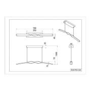 Reality Leuchten LED-pendellampa Ginko, svart matt, metall, längd 79 c...