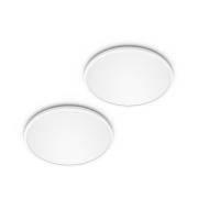 Philips LED SuperSlim 2-pack vit IP44 Ø 30 cm 2 700 K