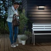 Philips LED-utomhusvägglampa Bustan 2-pack Sensor 2.700K