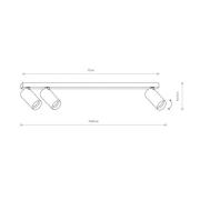 Nowodvorski Lighting Takspotlight Mono III, 3 lampor, vit, 84 cm lång,...