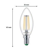 Philips LED-lampa E14 B35 2,3W 485lm 2700K Filament 3-pack
