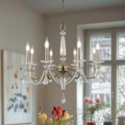 Lucea Ljuskrona Adone, rund, 8 lampor, mässing, kristallglas